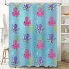 Octopus Bath Shower Curtain Kids Cartoon Blue Bathroom Decor Waterproof Washable Home Decoration