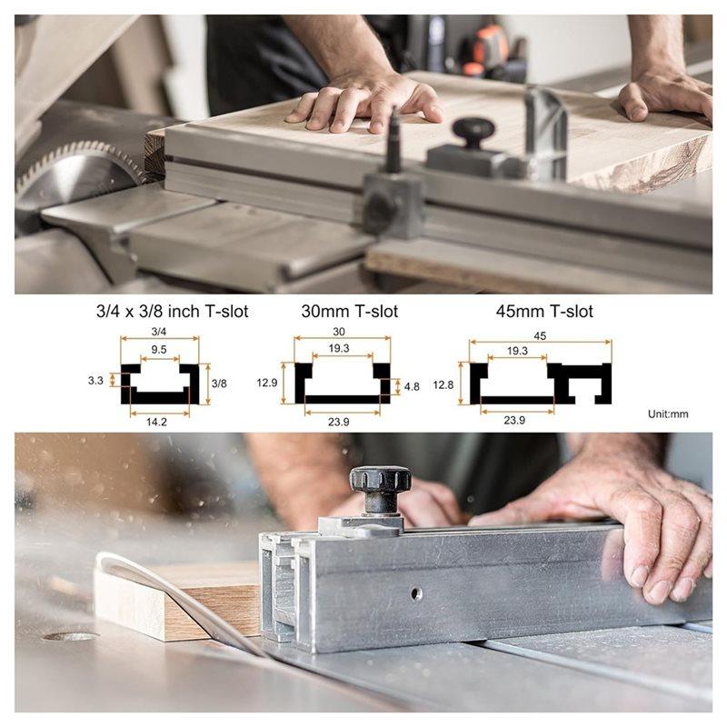 A74E-5Pcs T-Shaped Rail Bolt Knob Kit M8 X 100Mm Threaded Bolt, M8 X 32Mm Hexagonal Manual Knob With Washer,High Quality
