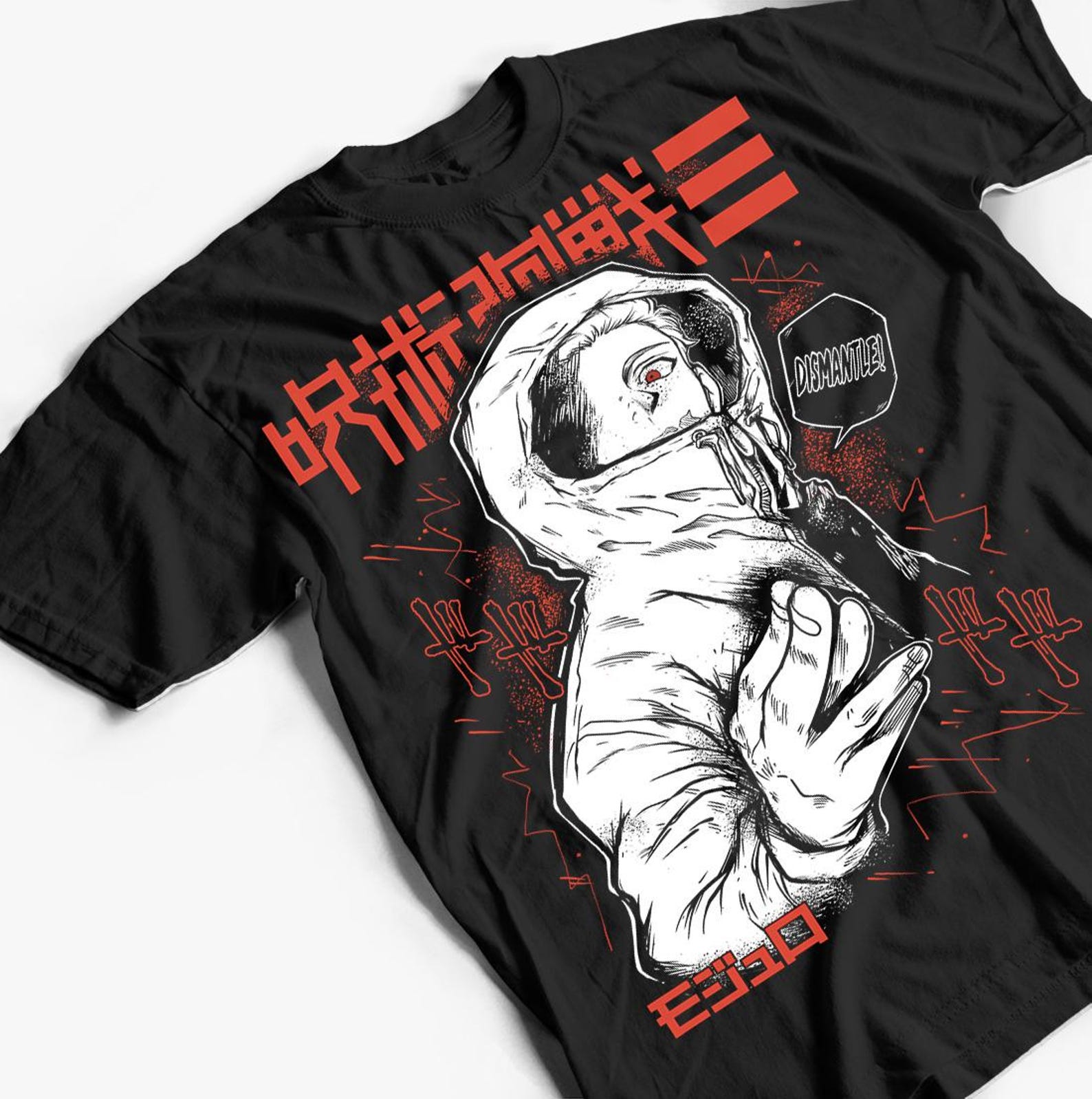 Anime Gift Shirt All Size Anime Japanese Warrior Streetwear T-Shirt Horror Anime Black Shirt All Size 4XL