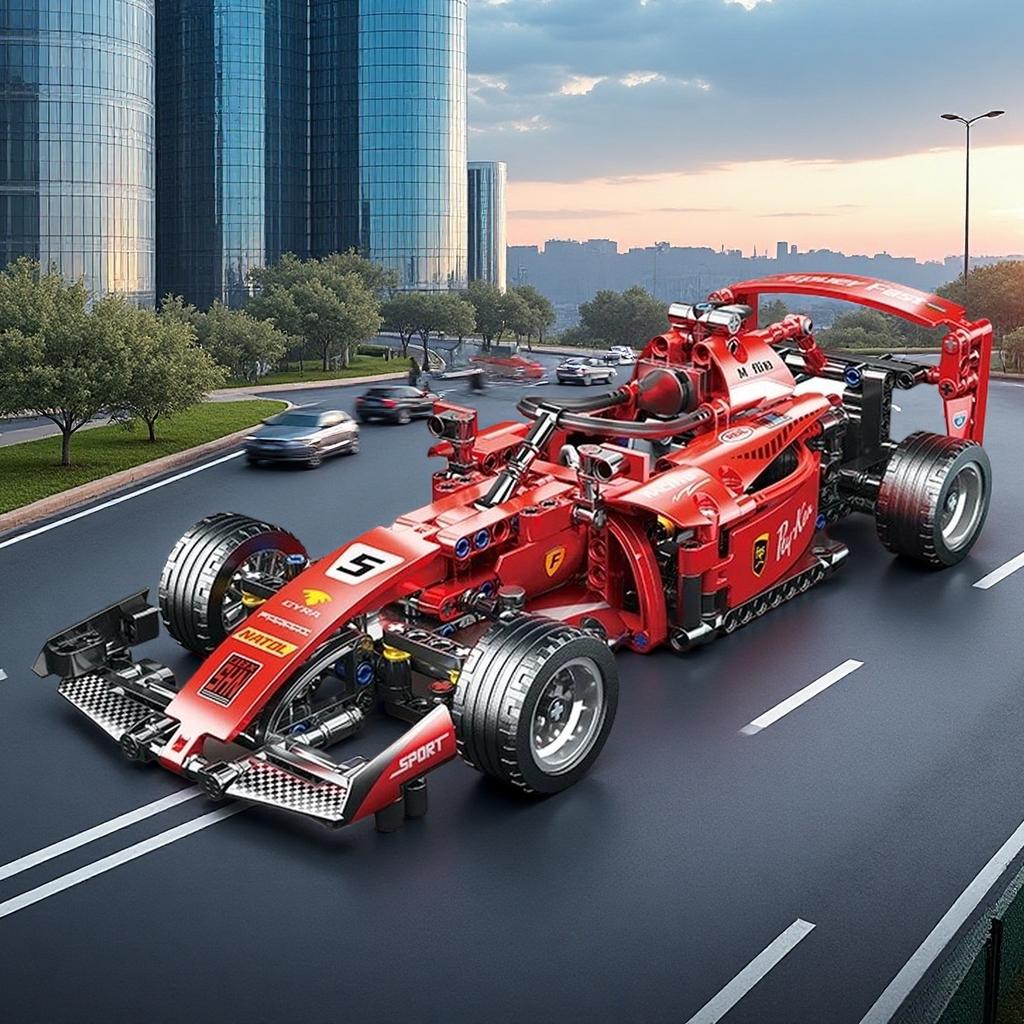 Technical NEW F1 Racing Car Building Blocks Set MOC Model Kit DIY Assembly Bricks Creative Educational Toys For Children