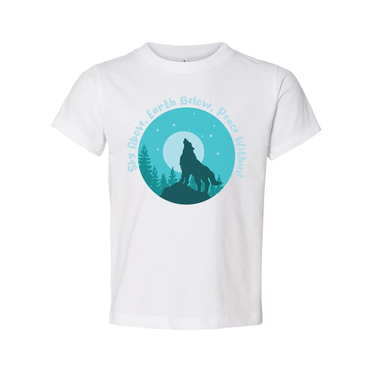 Unisex Outdoor Wolf Howling Graphic T Shirt With Moon Trees And Circular Night S 4XL