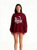 Heavyweight European Women's High Neck Casual Hoodie with Letter Print