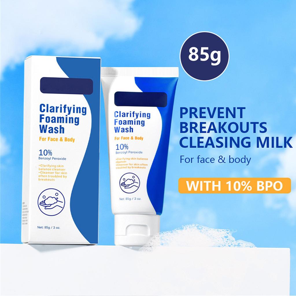 Benzoyl Peroxide Foaming Facial Cleanser 85g -acne Oil Control Gentle Cleansing Facial Cleanser