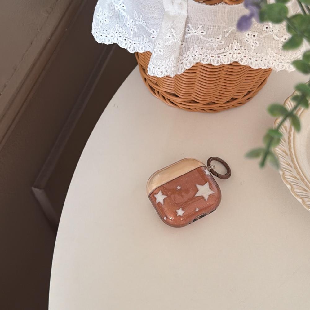 Ins Minimalist Transparent Brown White Splash Star AirPods 4 Case Pro 3 New AirPods Pro 2 Cover
