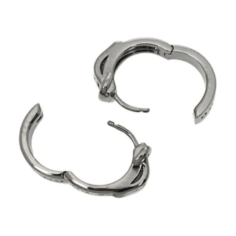 VIVIENNE WESTWOOD Boucles d'oreilles en laiton gravées de lettres Boucles d'oreilles homme Argent Noir 62030053S001