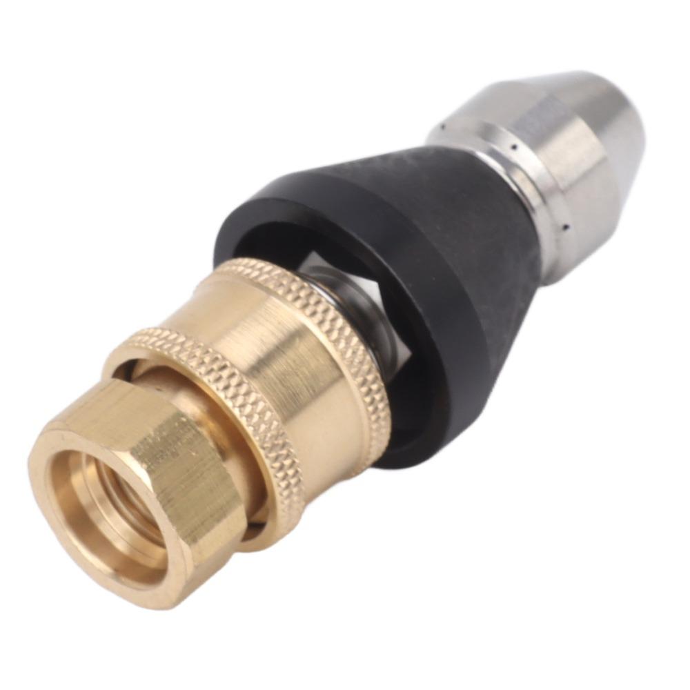 Stainless Steel Sewer Jetter Nozzle Quick Connect Drain Cleaning Jetter Pipe Blockage Removal