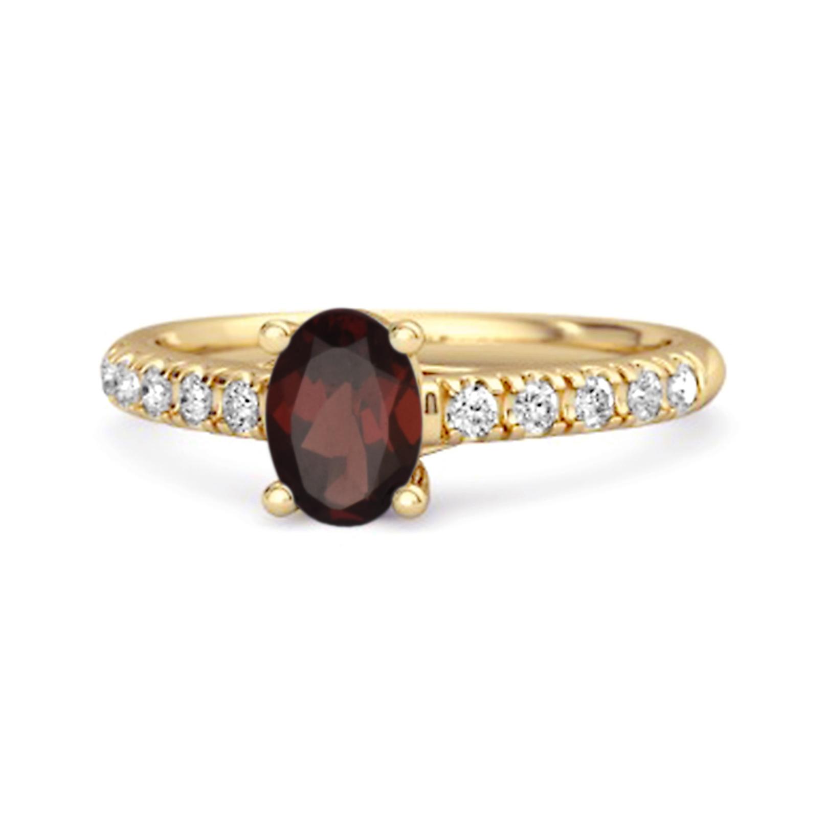 Garnet pave Band with White CZ Accents Ring - 925 Sterling Silver Gold Vermeil 11.5 жёлтый