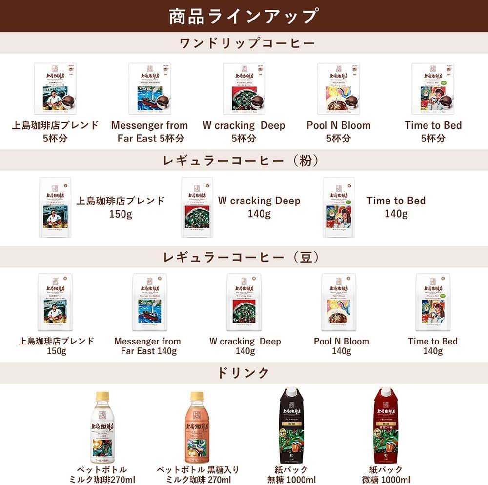 Ueshima Coffee Iced Coffee, Unsweetened, Paper Carton, 1000ml x 4 Bottles
