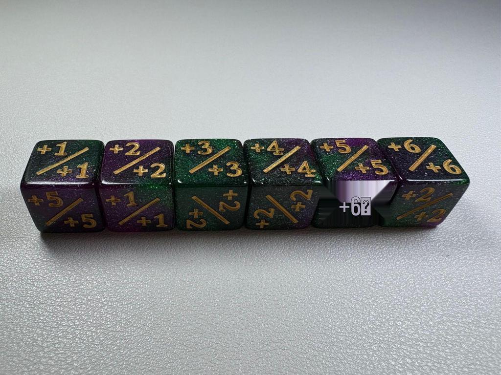 16mm Acrylic Dice for Adding and Subtracting 1-6 in Board Games and Educational Role-Playing