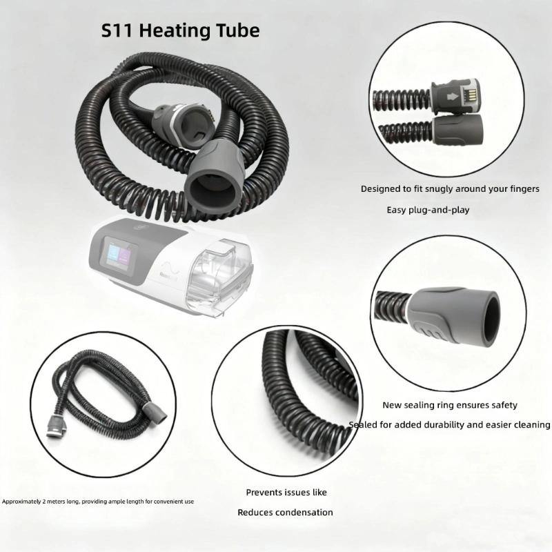 2meter Hose Humidifier Compatible Tubing Plastic Texture for 11 Series Stable Humidified Airflow and Quiet Operation