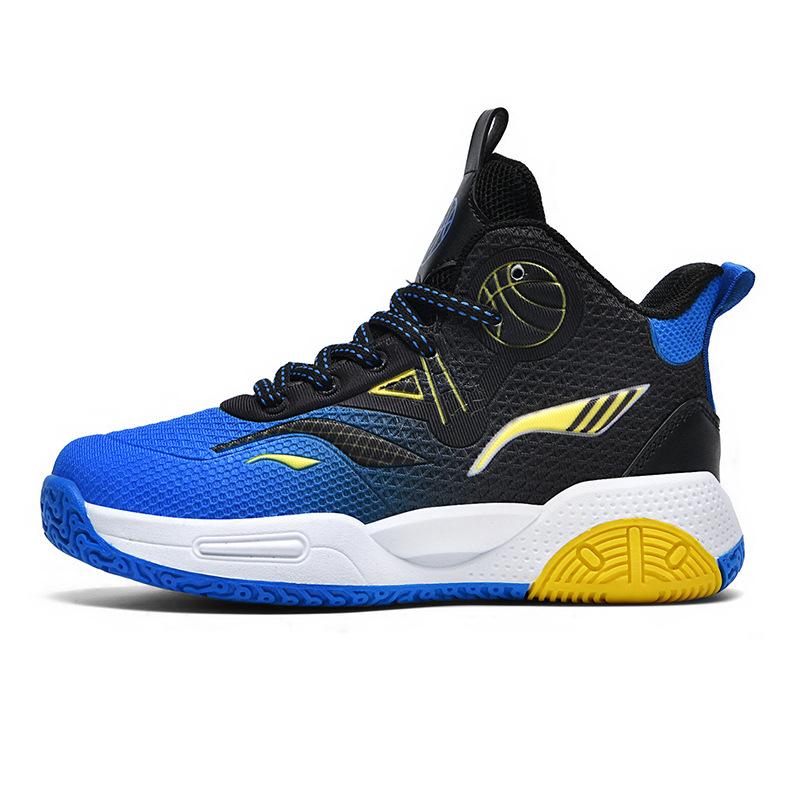 2025 New Children's Sports Shoes Primary and Secondary School Students Breathable Trend Middle and Older Children's Basketball Shoes Rub Sound