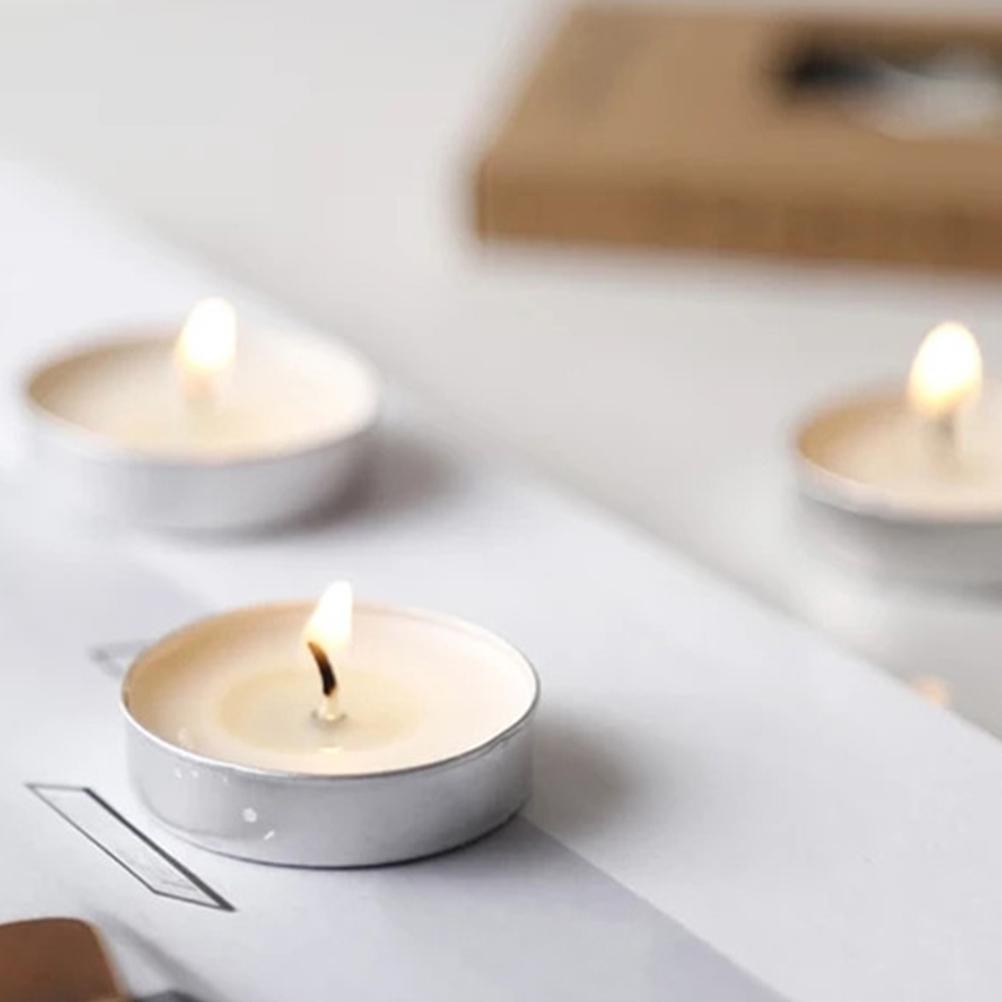 50 Pezzi Piccole Candele Tea Light Rotonde Profumate Candele Tea Light da Viaggio