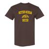 Western Michigan Bogenschild Logo Fußball T-Shirt - Dunkle Schokolade