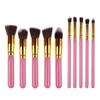 Makeup Brush Set With Artificial Fiber Bristles And Wooden Handles For Professional Artists