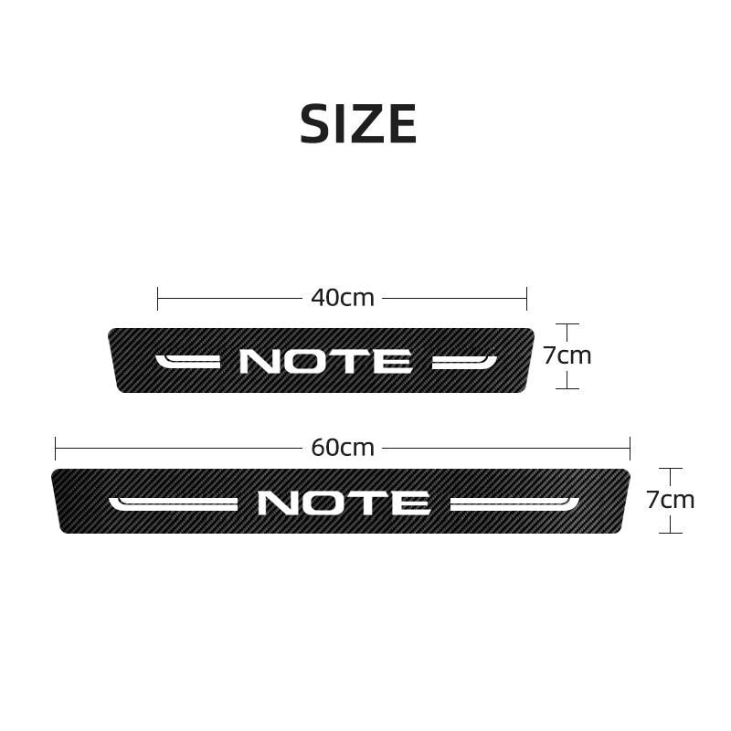 For Nissan Note Performance Car Stickers Carbon Fiber Texture Car Door Sill Guard Sticker Car Threshold Protect Car