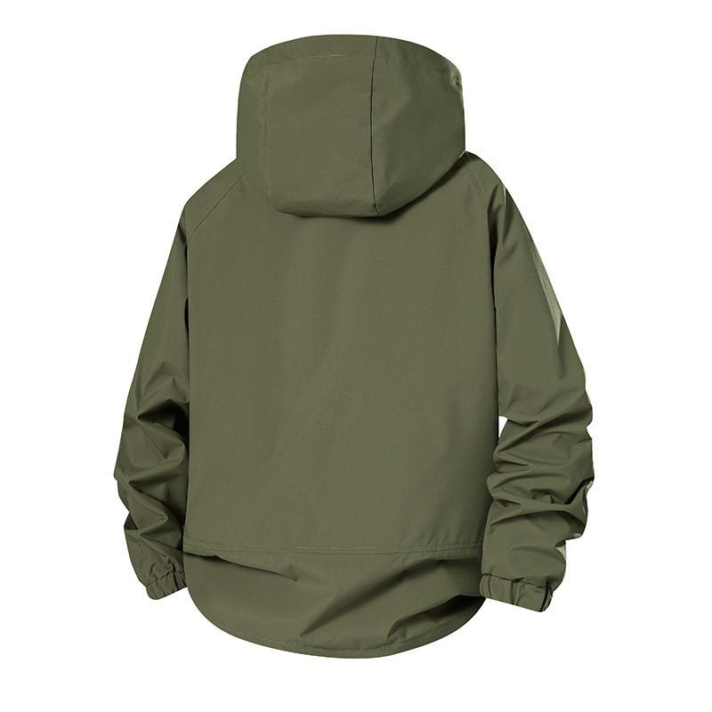 Unisex Oversized Hooded Utility Jacket Lightweight Windproof Outdoor Workwear Hiking Daily Wear
