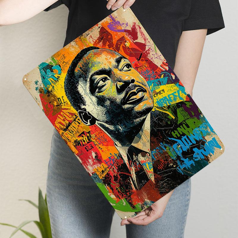 

Martin Luther King Jr. Graffiti Art Metal Poster Things for Room Design Custom Metal Tin Signs for Wall Art Decoration Retro 20x30cm（7.8x11.8inch）