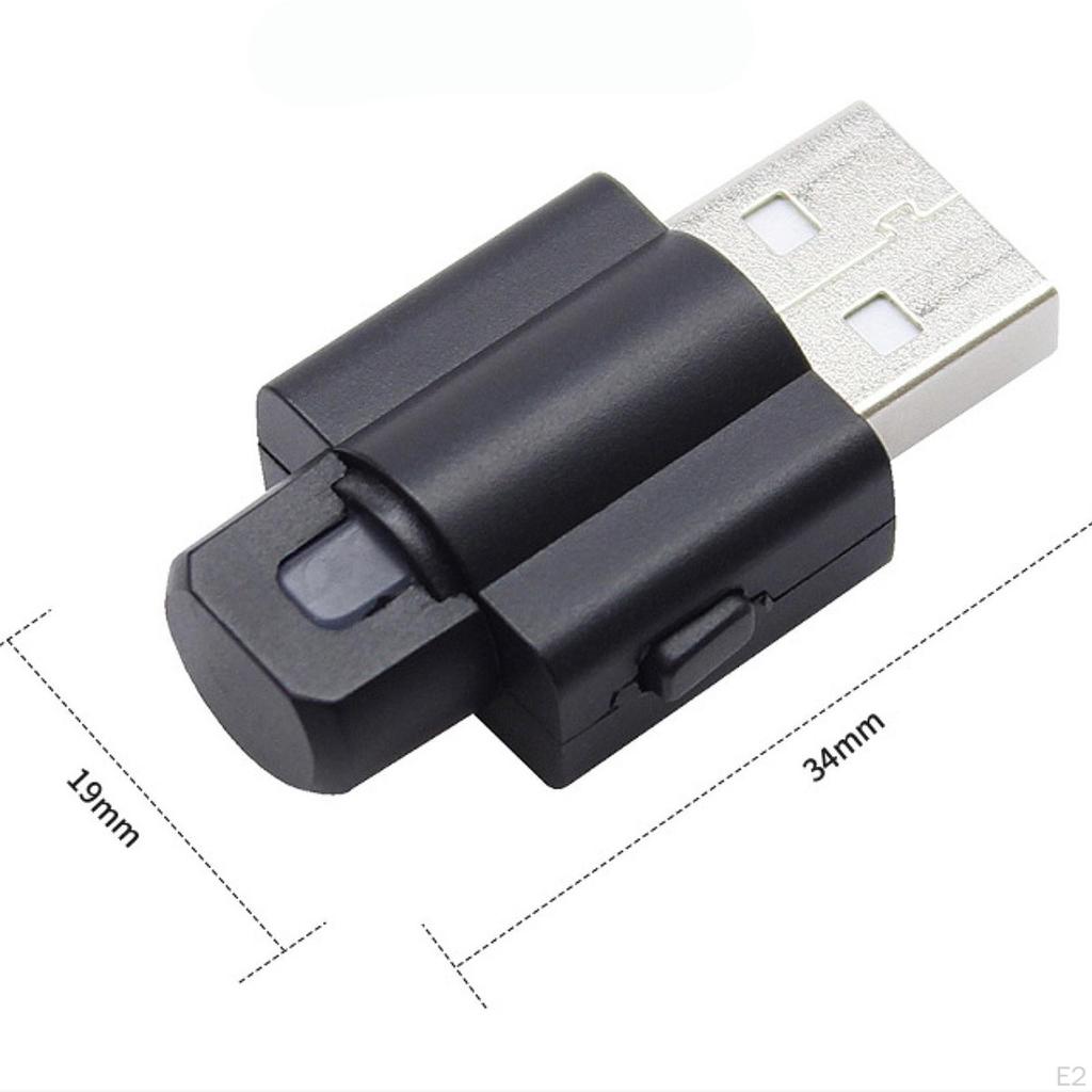 Car USB LED Atmosphere Light Auto Ambient Lighting Easy Installation 7 Colors Professional Black