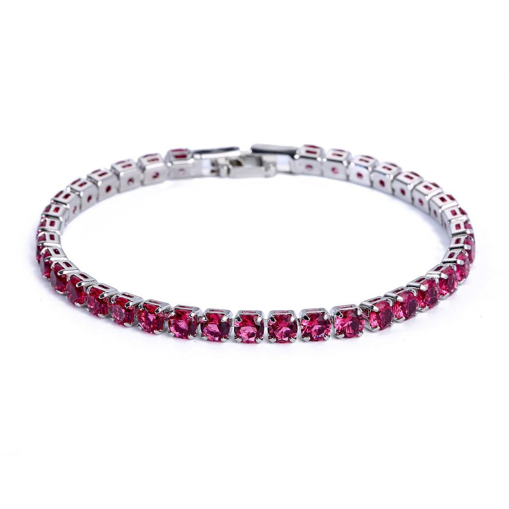 2025 New Fashion Green Crystal Friendship Bracelets Bangles for Women Silver Color Round Zircon Charm Bracelet Braclet Gifts
