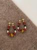Vintage Maillard Tiger's Eye Beaded Pearl Stud Earrings Personality Earrings Women