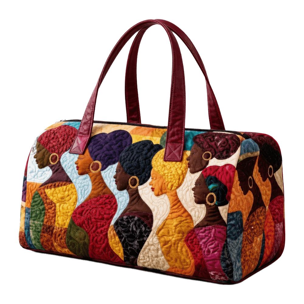 Large Capacity Travel Duffel Bag Printed Carrying Handbag Retro Quilted Duffle Bag Camping