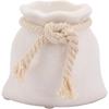 Ceramic Candlestick 'Mini Pouch' In White