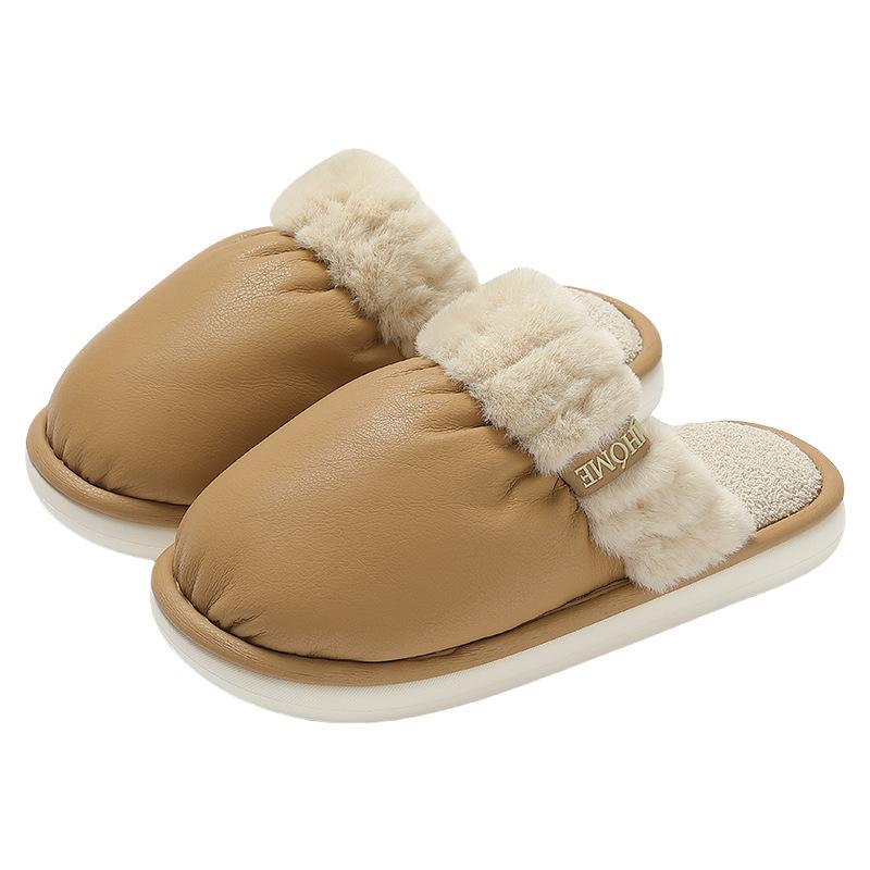 New Bread Cotton Slippers 2025 Autumn and Winter Indoor Plush Warm Thick Bottom Non-slip Home Waterproof