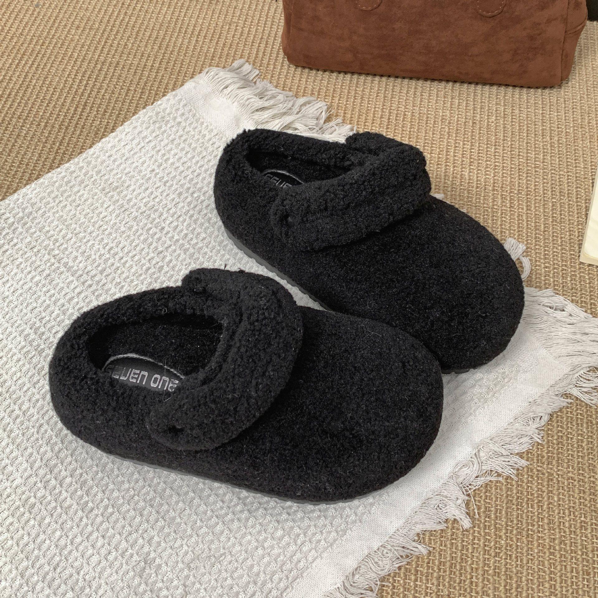 

Queen Fan French thick-soled fluffy slippers for women s wear 2025 new autumn and winter heightening retro bag head slippers 40 чёрный