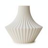 Decorative Vase In the Shape of Pleats, White, for Flowers, Elegant Design