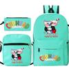 Cartoon Teacup Head Cuphead Student School Bag Backpack Three-piece Set Children's Shoulder Bag Pencil Bag