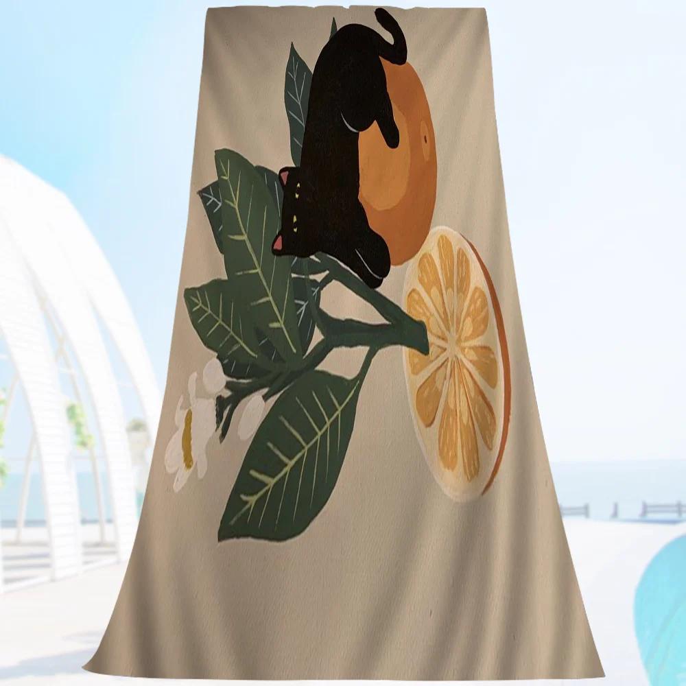 

Cat Plant Anime Beach Swimming Towel Soft Absorbent Washcloth Children s Gifts For Kids Travel Camping Gym W40*H60(CM)