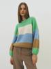 Hiloin Mohair Color Block Sweater (Blue)