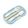 mii Trio Cutlery Set Blue Lunch Box Chopsticks Chopsticks Spoon Fork Set with Case Made in Japan Children's