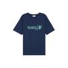 Maison Kitsune Ribbed Trim Letter Print Crew Neck Short Sleeve T-Shirt Men Tops Dark-Blue MM00111KJ0118-P476