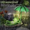Solar LED Lights Statues Garden Decor Frog Umbrella Waterproof Resin Sculpture Cute Funny Creative