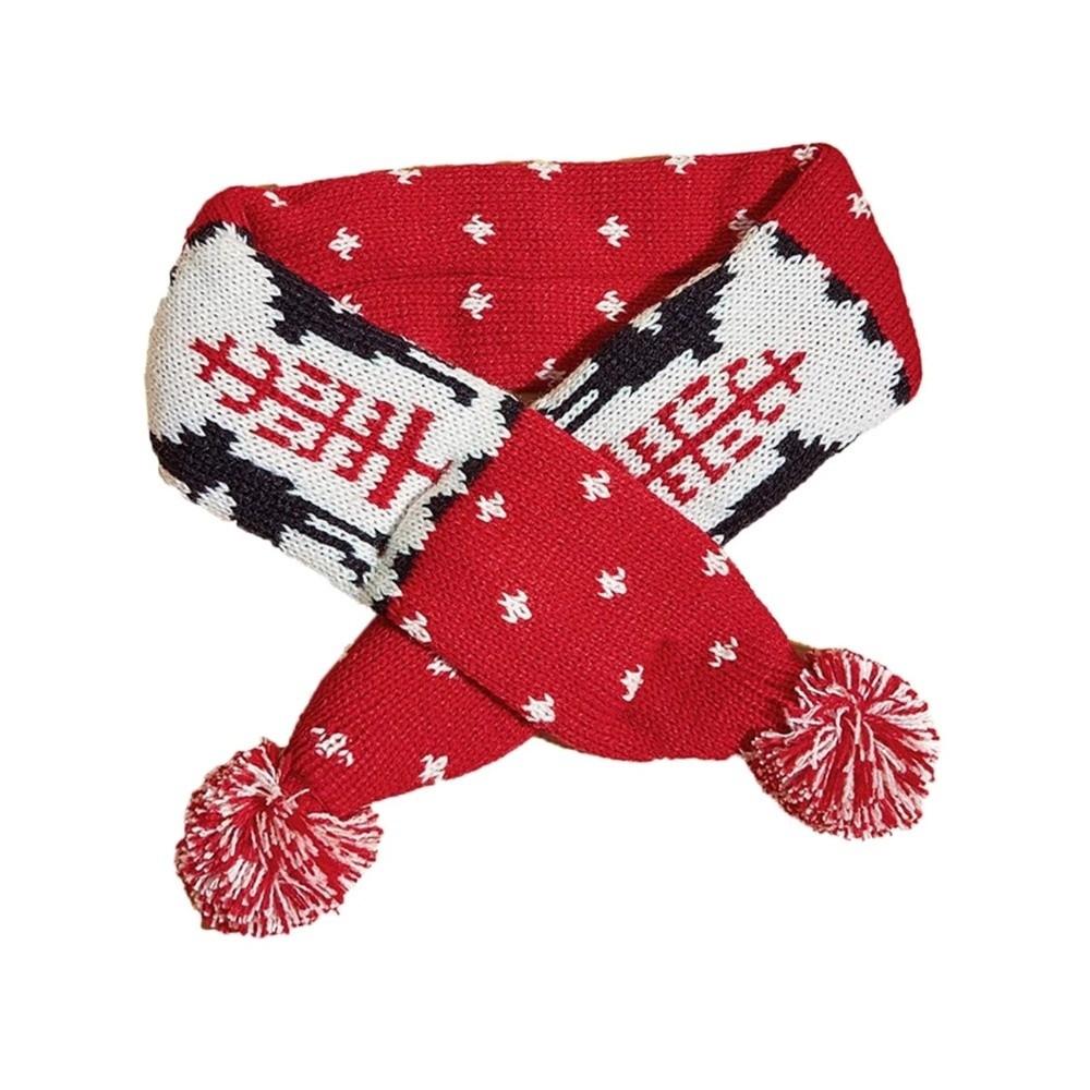 Striped Pet Christmas Scarf with Hair Ball Christmas Pet Scarf Stylish Pet Holiday Scarf for Pets