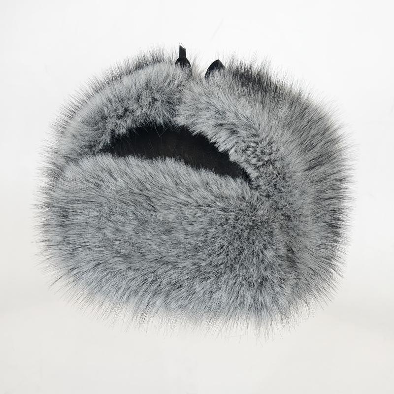 Winter Imitation Fox Hair Raccoon Hair Lei Feng Hat Men and Women Plush Warm Cold Ear Protection Fur Foreign Trade Fur Hat