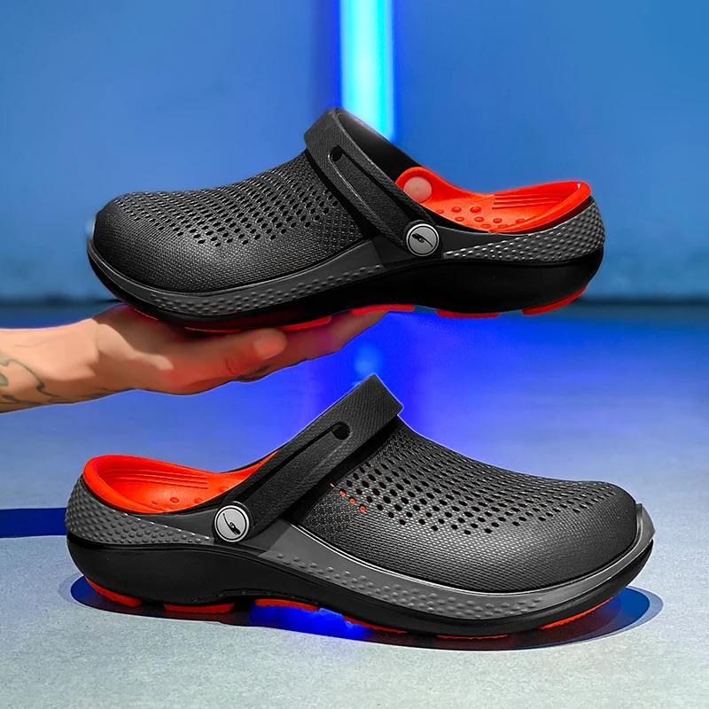 

Модные пляжные сандалии мужские противоскользящие шлепанцы на толстой подошве легкие летние вьетнамки садовая обувь для мужчин сандалии водная обувь 45