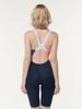 Toneidoseupocheu To Be 5-Part Half-Body X-Back Navy Swimsuit