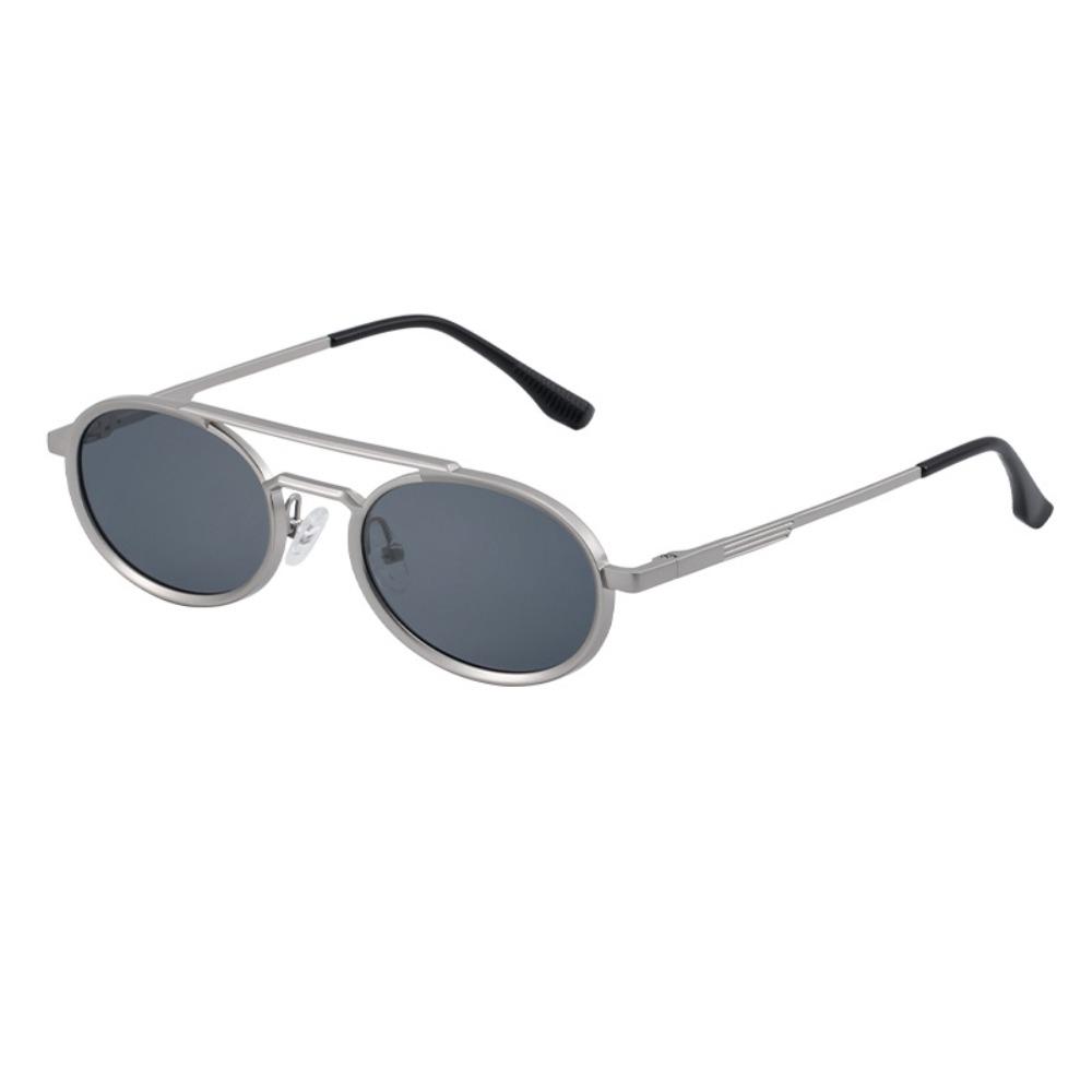 Small Frame Oval Sunglasses Double Beam Steampunk Sunglasses Punk UV400 Sun Glasses  Unisex