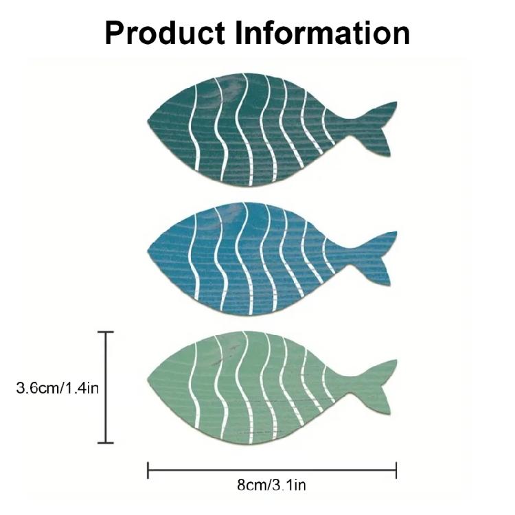 Nauticals Wood Fish Wall Decoration Set, 20Pcs, Creative Sea Designs for Themed Parties and Exhibits