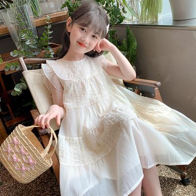 Children's Dress Summer Girls Embroidery Princess Dress Clothing Sleeveless Baby Kids Simple Style Fairy Dress