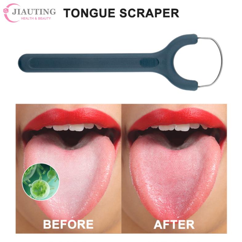 1Pcs Stainless Steel Tongue Scraper Fresh Breath Cleaning Coated Tongue Toothbrush Oral Hygiene Metal Scraper