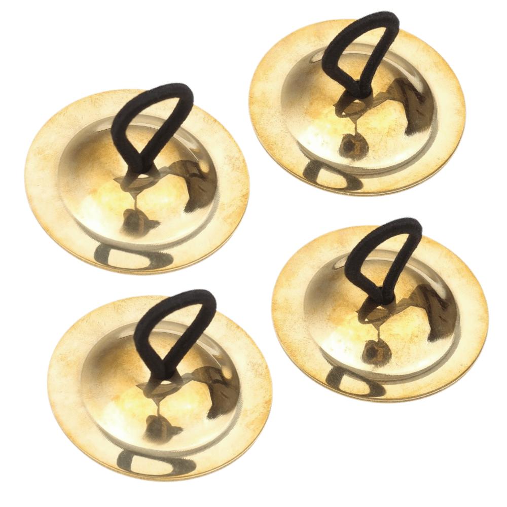 2 Pairs Gold Color Belly Dancing Cymbals Lightweight Hand Cymbals Finger Cymbals For Belly Dance
