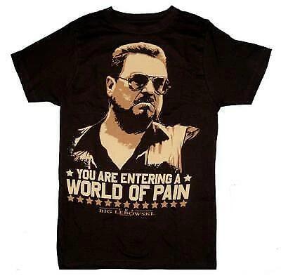 The Big Lebowski T-Shirt World Of Pain The Dude Abide Jeff Walter Sobachak Ball L