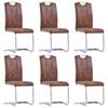Day and Night - Day and Night Cantilever Dining Room Chairs 6 Units Brown Artificial Suede Leather