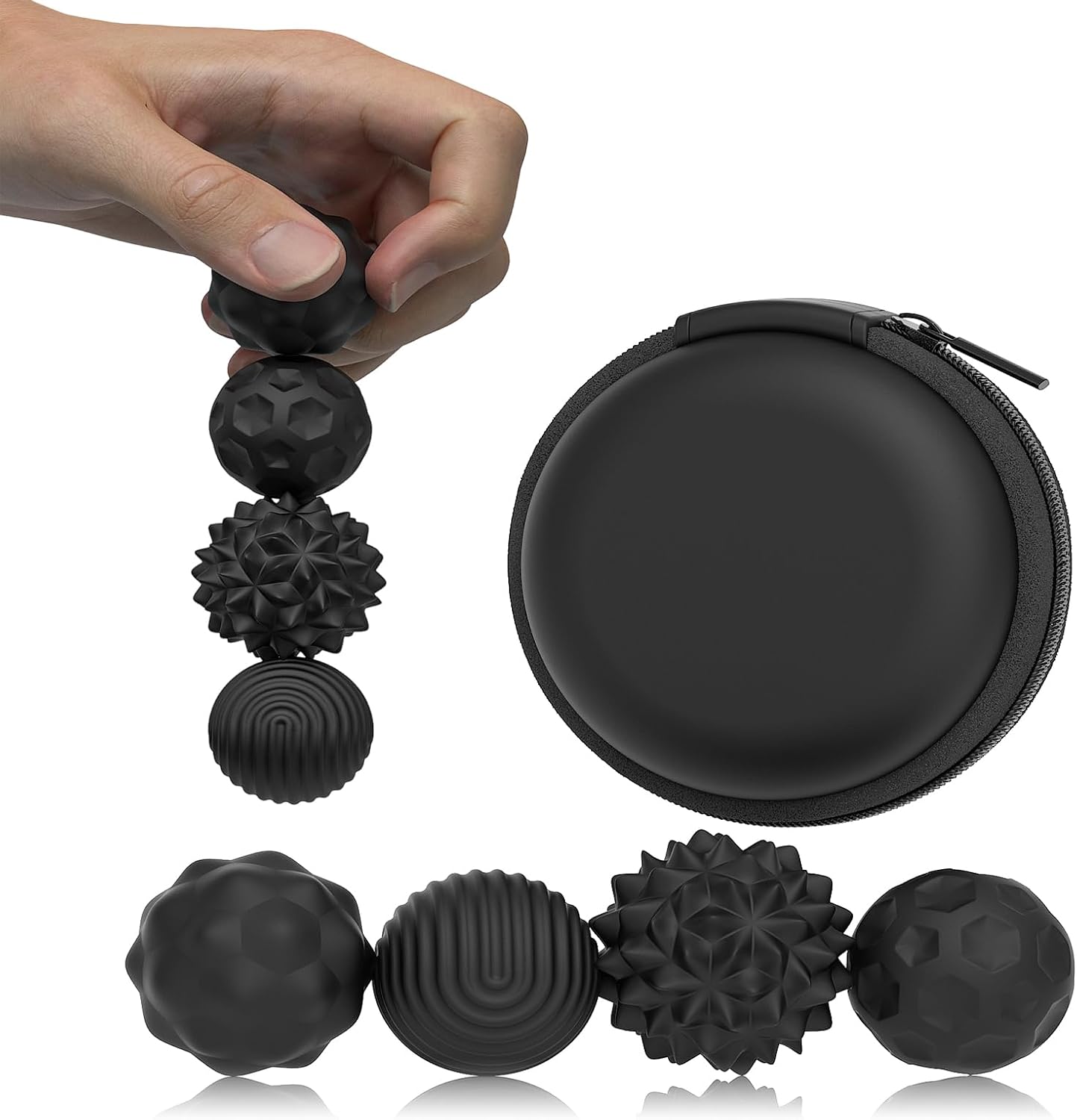 

Magnetic Sensory Fidget Ball Toy, Silicone Stress Relief Toys for Adults, Teens with Stocking Stuffers for Women Men Teen Gift 4Set чёрный