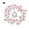 10PCS Flower Rhinestone Pearl Buttons Flatback Plating Hairpin Decoration DIY Craft Apparel Sewing Accessories Flower Buttons