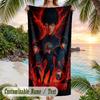 Blue Lock Beach Towel, Personalized Custom Name Text, Quick Dry Large Absorbent Towel For Beach Pool