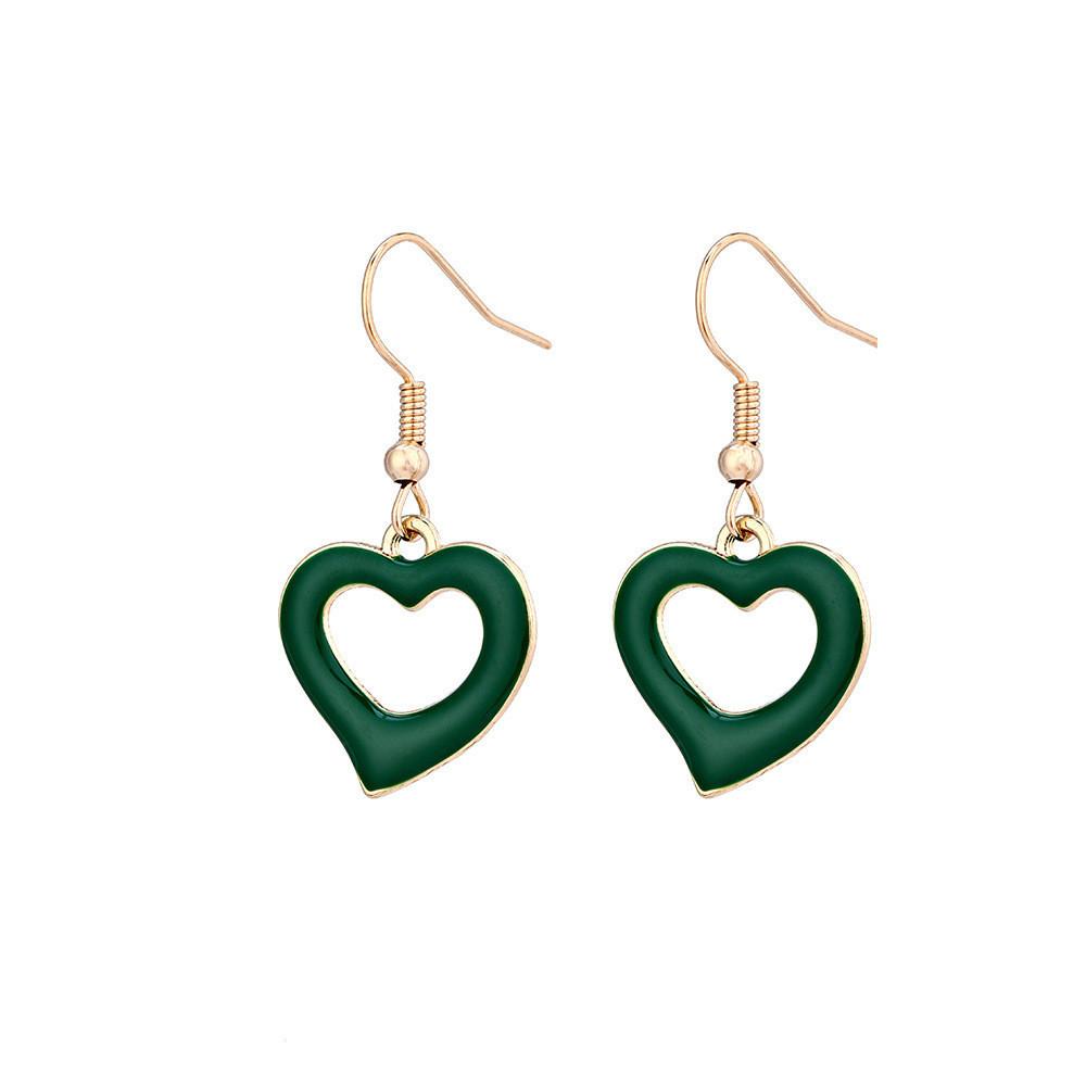 Fashionable Simple Heart Drip Oil Earrings Chic Casual Street Style Sale Hot